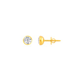 22k Yellow Gold Cubic Zirconia Stud Earrings with gold weight of 0.691g
